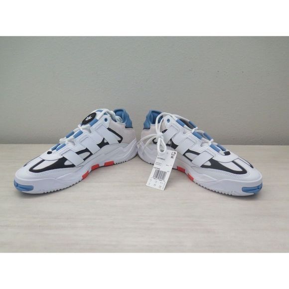 adidas FX7644 Men's Sz 8 White/Solar Red/Hazy Blue Originals NiteBall Sneakers - Picture 4 of 8
